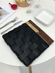 Bottega Veneta Snap Leather Clutch Bag Black  - 1