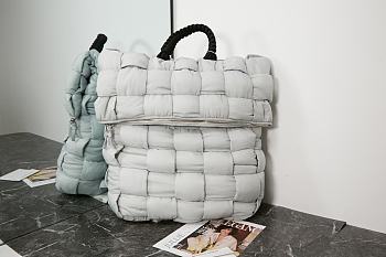 Bottega Veneta Intrecciato Nylon Backpack White 