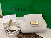 Bottega Veneta Mini Belt Bag In White Textured Leather 631117  - 1