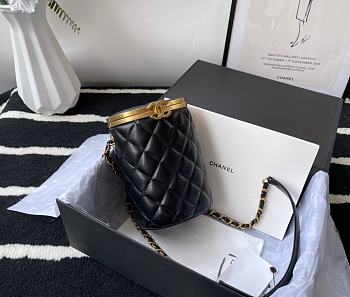 Chanel Lambskin Box Bag Black AS2641  