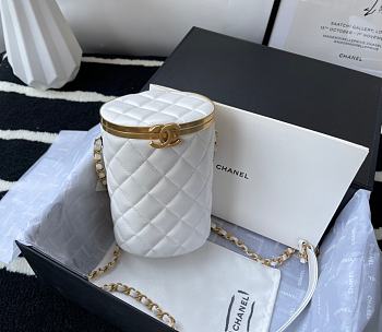 Chanel Lambskin Box Bag White AS2641  