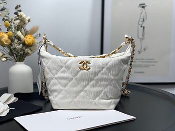 Chanel White Hobo Bag AS2480 