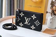 Louis Vuitton Double Zip Pochette Monogram Empreinte (Black) M69203  - 1