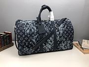 LV Monogram Tapestry Coated Canvas Keepall Bandouliere 50 M57285  - 1