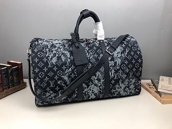 LV Monogram Tapestry Coated Canvas Keepall Bandouliere 50 M57285 
