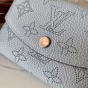 Louis Vuitton Anae Coin Purse Mahina Leather Blue with Orange M64050  - 2