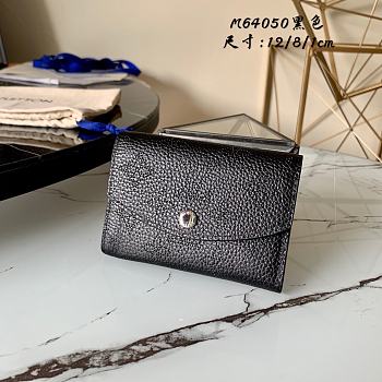 Louis Vuitton Anae Coin Purse Mahina Leather Black M64050 