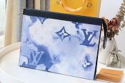 Louis Vuitton Pochette Voyage MM Monogram Watercolor Clutch Blue M80460  - 3