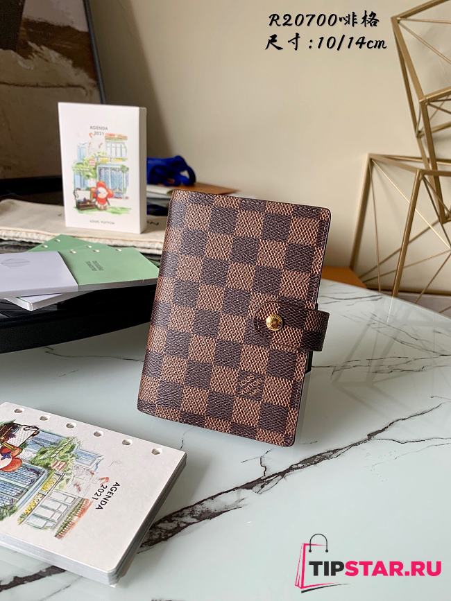 Louis Vuitton Small Ring Agenda Cover Damier Ebene R20700  - 1