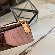 Louis Vuitton Card Holder Recto Verso Damier Ebene in Brown Pink N60405 - 6