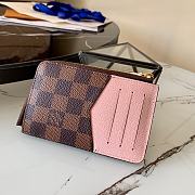 Louis Vuitton Card Holder Recto Verso Damier Ebene in Brown Pink N60405 - 4