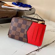 Louis Vuitton Card Holder Recto Verso Damier Ebene in Brown Red N60405 - 3