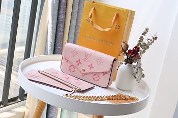 Louis Vuitton Félicie Pochette Monogram Empreinte Leather Pink M80498 