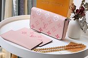 Louis Vuitton Félicie Pochette Monogram Empreinte Leather Pink M80498  - 3