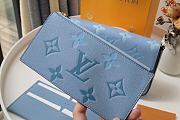 Louis Vuitton Félicie Pochette Monogram Empreinte Leather Blue M80498  - 6