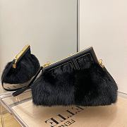 FENDI First Small Sheepskin black leather bag 8BP129 size 26cm - 1