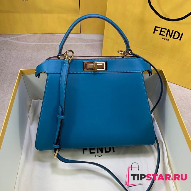 FENDI Peekaboo Iseeu Medium Blue leather bag  - 1
