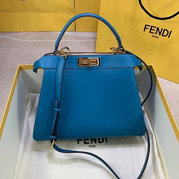 FENDI Peekaboo Iseeu Medium Blue leather bag 