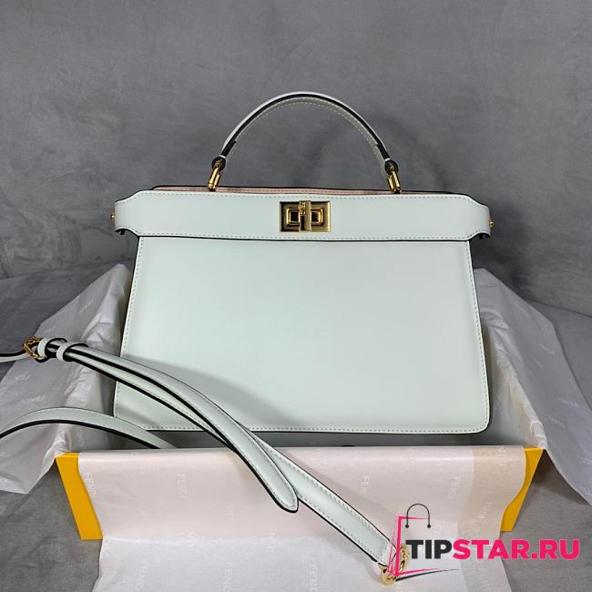 FENDI Peekaboo Iseeu East-West White leather bag 8BN323  - 1