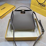 FENDI Peekaboo Essentially Dove Grey leather bag 8BN302  - 1