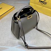 FENDI Peekaboo Essentially Dove Grey leather bag 8BN302  - 5