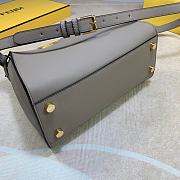 FENDI Peekaboo Essentially Dove Grey leather bag 8BN302  - 6