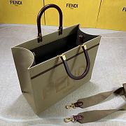 FENDI Sunshine Medium Grey leather shopper 8BH386  - 4