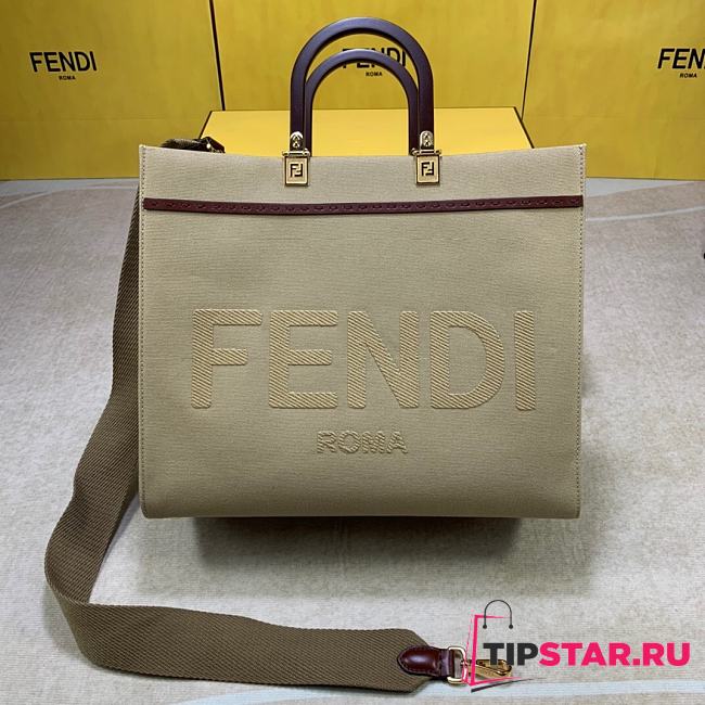 FENDI Sunshine Medium Grey leather shopper 8BH386  - 1