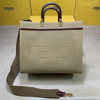 FENDI Sunshine Medium Grey leather shopper 8BH386 