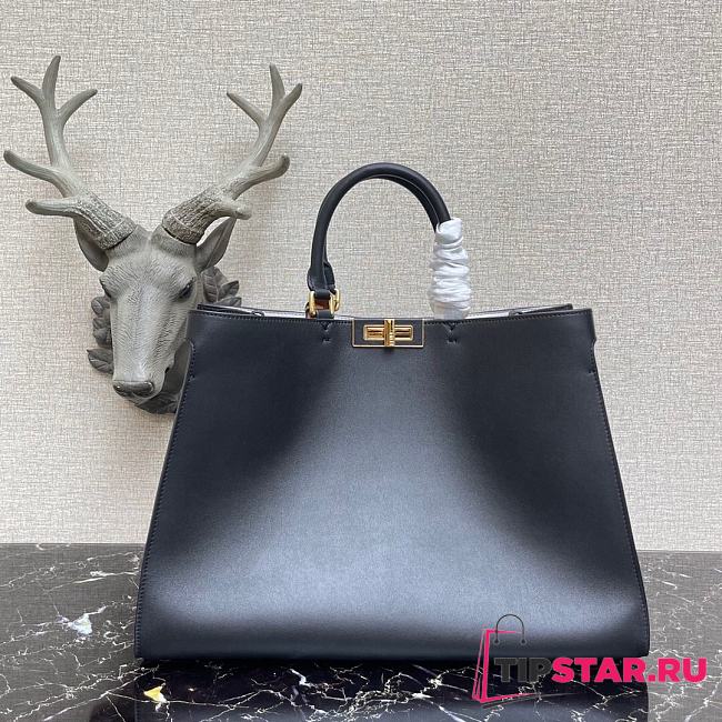 Fendi Peekaboo X Small Leather Tote in Black - 1