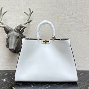 Fendi Peekaboo X Small Leather Tote in White  - 1