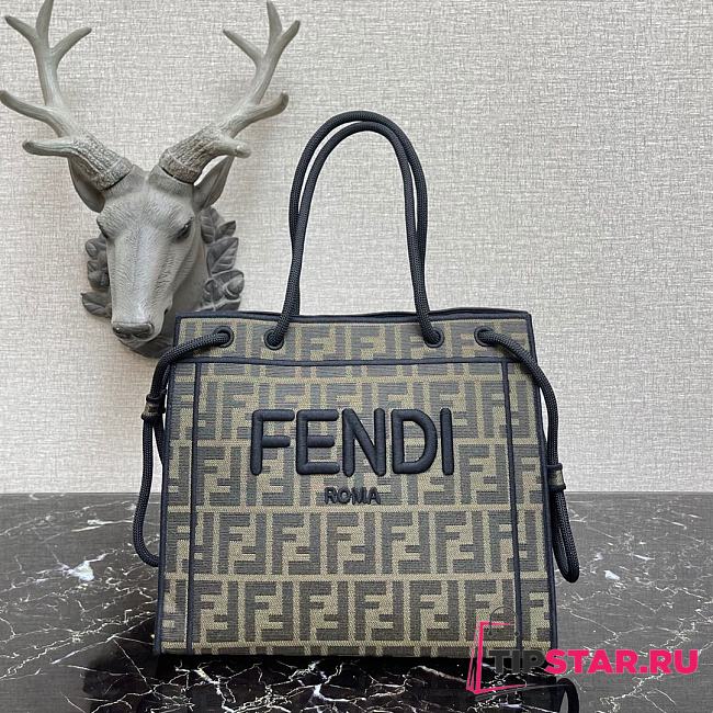 FENDI Roma Medium Shopper Tote Bag In F Letters   - 1