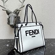 FENDI Roma Medium Shopper Tote Bag In White 8BH378AD6A  - 5