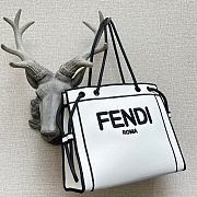 FENDI Roma Medium Shopper Tote Bag In White 8BH378AD6A  - 4