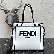 FENDI Roma Medium Shopper Tote Bag In White 8BH378AD6A  - 1