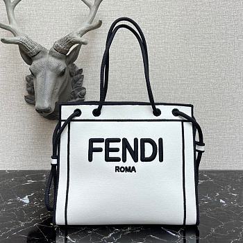 FENDI Roma Medium Shopper Tote Bag In White 8BH378AD6A 