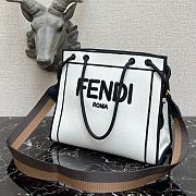 FENDI Roma Medium Shopper Tote Bag In White 8BH378AD6A  - 2
