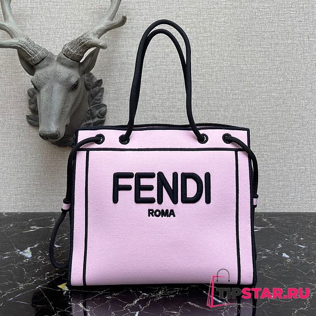 FENDI Roma Medium Shopper Tote Bag In Pink 8BH378AD6A - 1