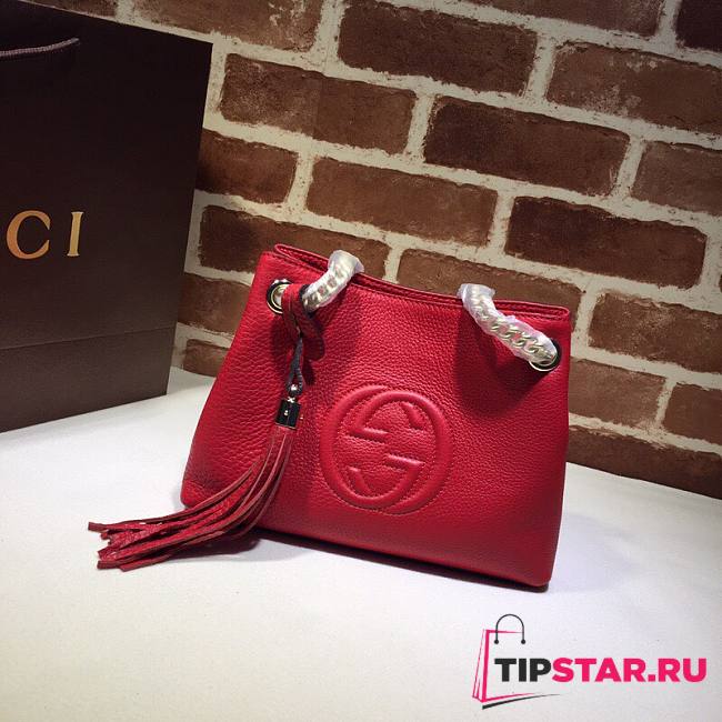 Gucci Soho leather shoulder bag red 387043 size 25cm - 1