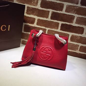 Gucci Soho leather shoulder bag red 387043 size 25cm