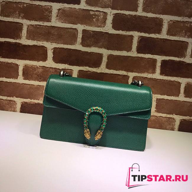 Gucci Dionysus small shoulder bag emerald green leather 400249 size 28cm - 1