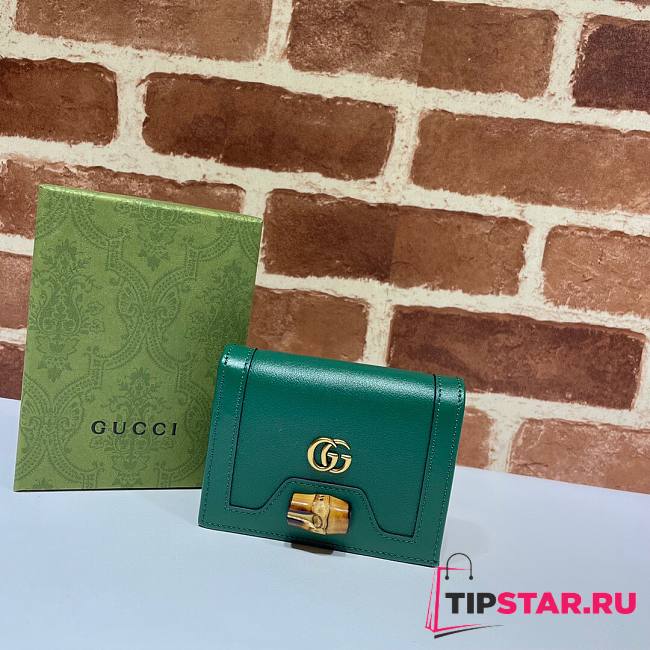 Gucci Diana card case wallet emerald green leather 658244 size 11cm - 1