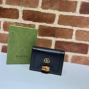 Gucci Diana card case wallet black leather 658244 size 11cm - 1