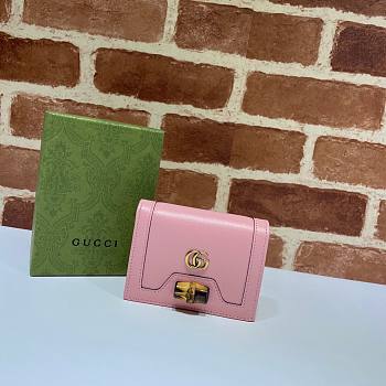 Gucci Diana card case wallet pastel pink leather 658244 size 11cm