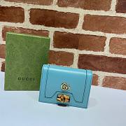 Gucci Diana card case wallet light blue leather 658244 size 11cm - 1