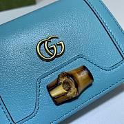 Gucci Diana card case wallet light blue leather 658244 size 11cm - 4