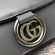 Gucci GG ring small leather shoulder bag grey leather 589474 size 24cm - 6