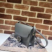 Gucci GG ring small leather shoulder bag grey leather 589474 size 24cm - 4