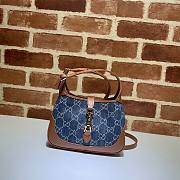 Gucci Jackie 1961 mini shoulder bag (blue & irovy GG denim) 637092 size 19cm - 1