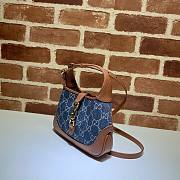 Gucci Jackie 1961 mini shoulder bag (blue & irovy GG denim) 637092 size 19cm - 4